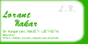 lorant makar business card